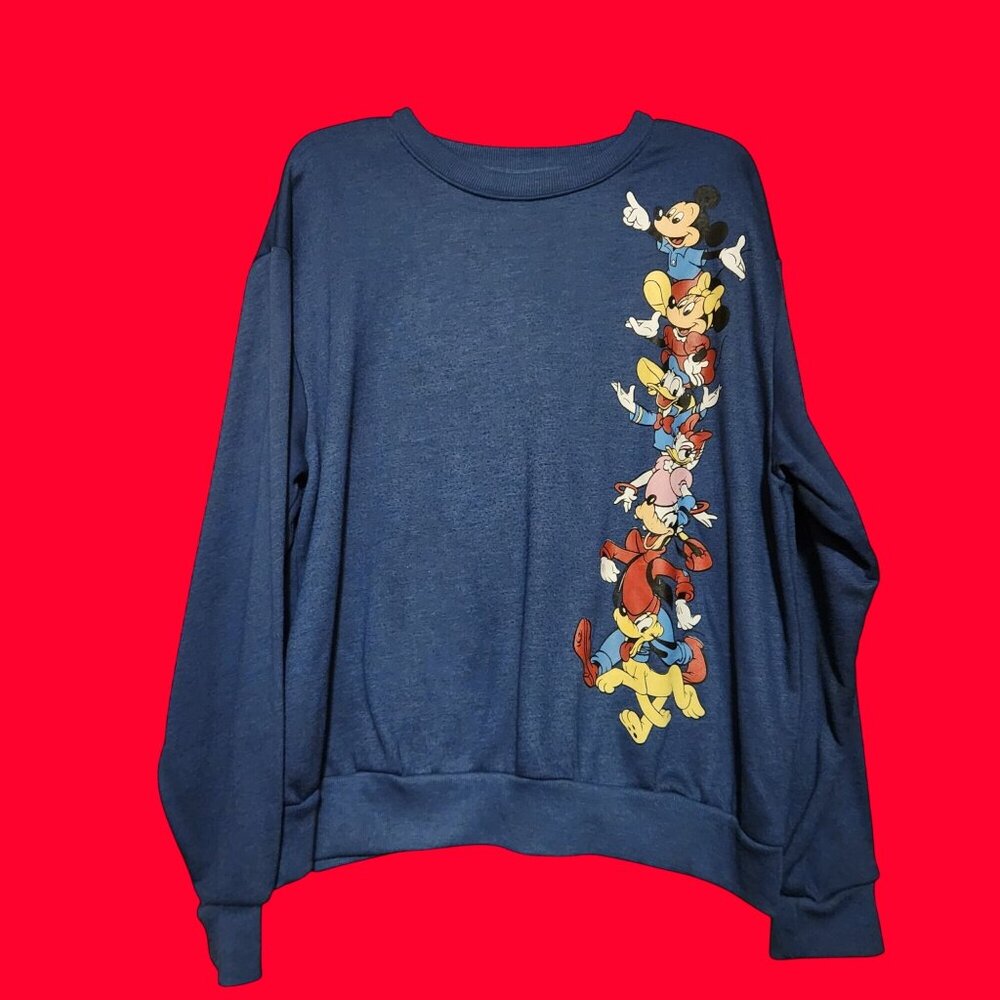Vintage Mickey and Friends Lightweight Fleece Sweatshirt Size M